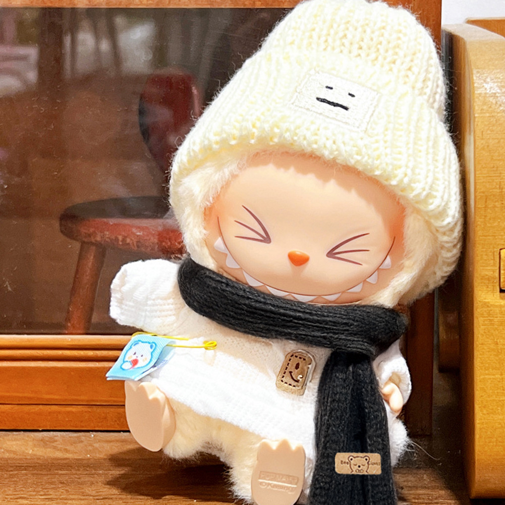 17 cm Mini Plüsch Puppe Kleidung Outfit Zubehör Für Korea Kpop Exo Labubu Idol V1 V2 Pullover Overalls Schal Set kleidung Geschenk