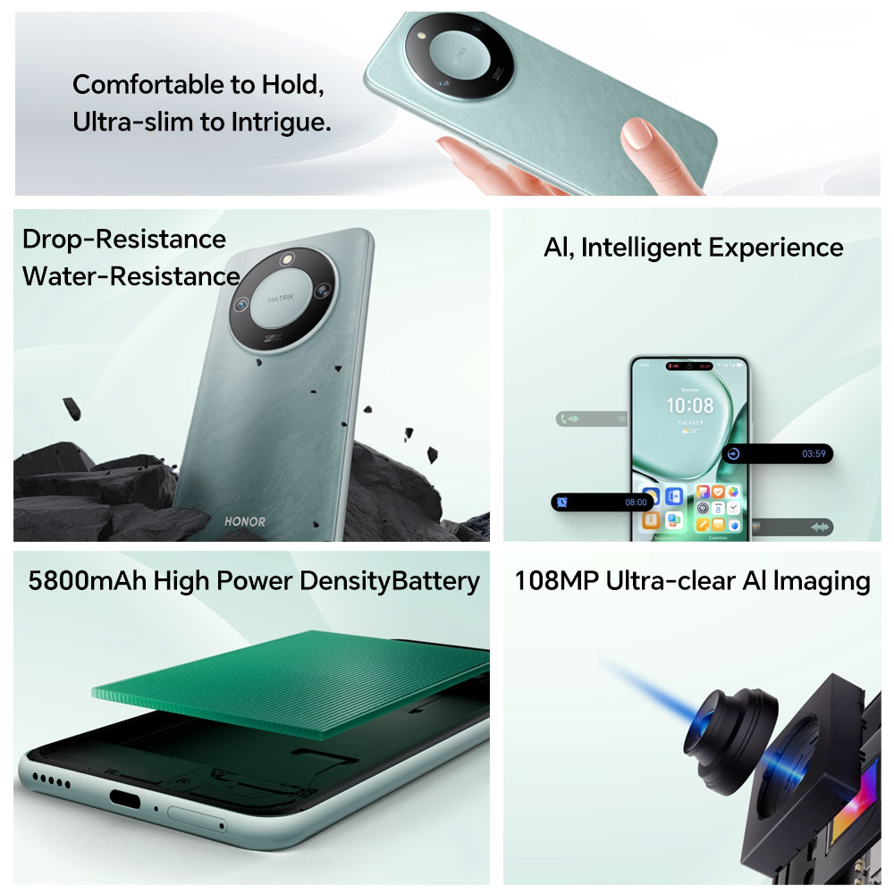 HONOR X9c versión Global inteligente 5G Smartphone dimensión 7025 Ultra 6,8 "120Hz pantalla LCD 108MP Ultra cámara 5800mAh batería