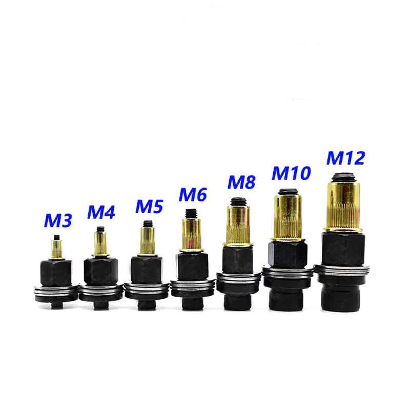 Mão Rivet Nut Gun Cabeça Nuts Adapter Tool, Acessório Riveter para Nuts, Modelo Opcional, M3, M4, M5, M6, M8, M10, 1Pc