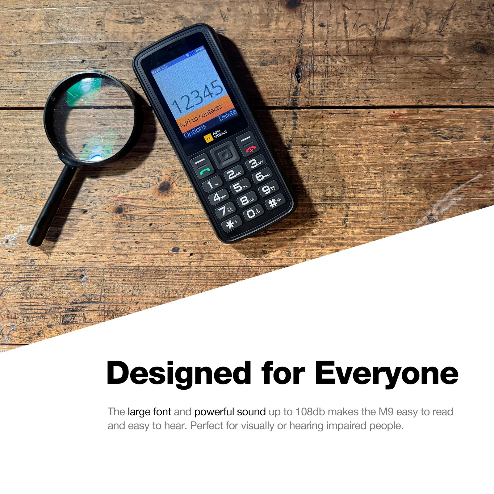 AGM M9 Rugged Phone 2G Russian or English keyboard GSM Cellphone2.4inch Screen Dual Sim Large Button Cheap Cellphone For Elderly