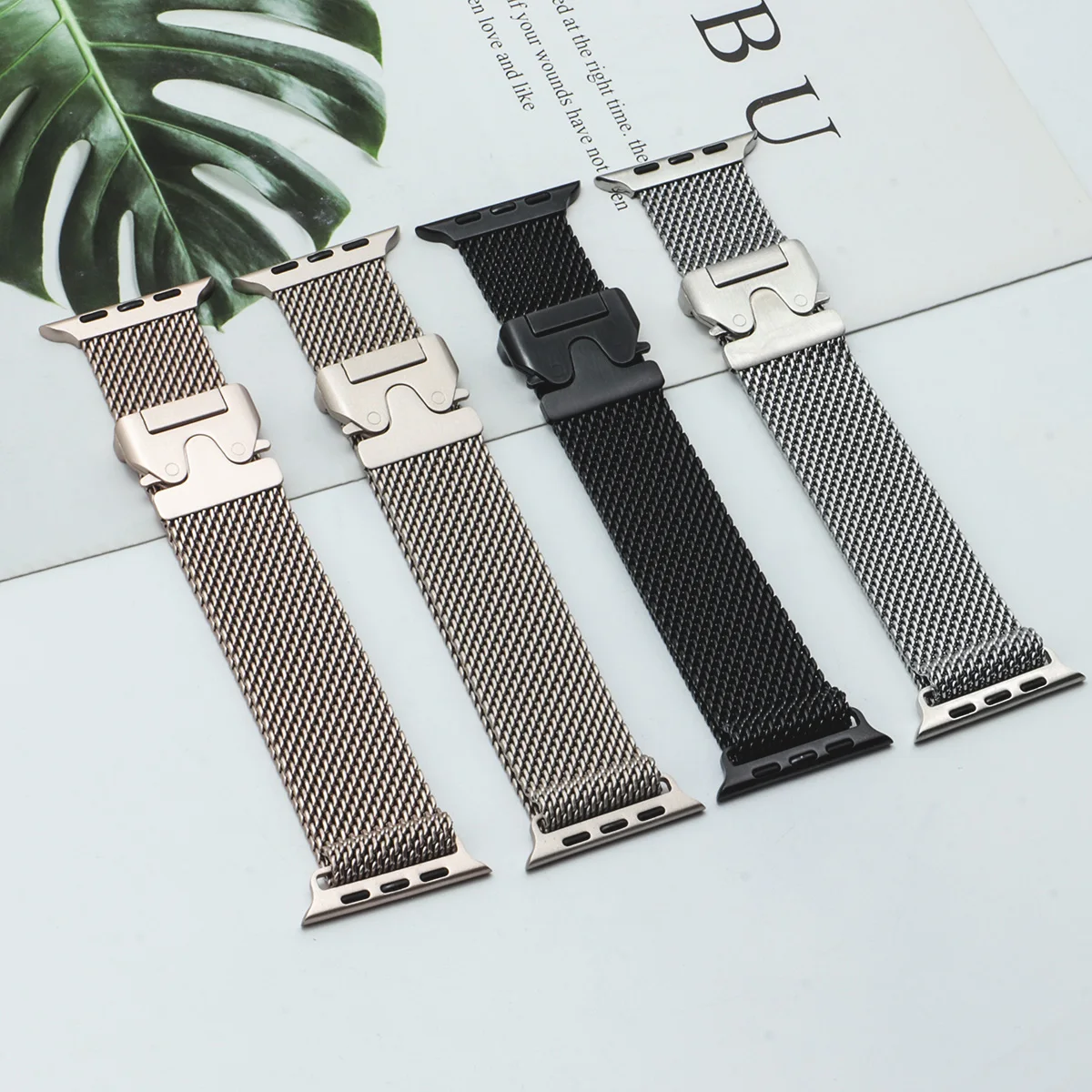 Milanese Loop สําหรับ Apple Watch10 Band Ultra2 49 มม.46 มม.45 มม.44 มม.42 มม.เข็มขัดสแตนเลสสําหรับ iWatch Series 10 9 8 7 6 5 4