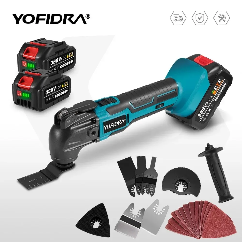 YOFIDRA Oszillierende Multifunktionswerkzeug Elektrische Säge Trimmer Schaufel Schneiden Holzbearbeitung Maschine Für Makita 18V Batterie Pin