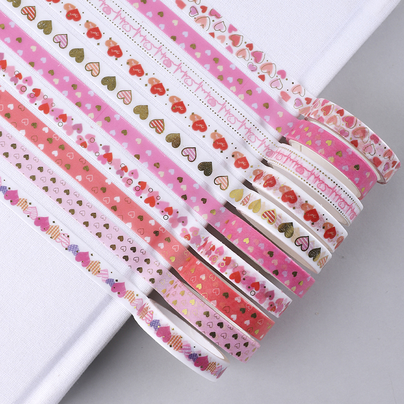 10 個スリム和紙テープ金箔マスキングテープスクラップブッキング用品かわいい装飾粘着テープ日記装飾和紙テープ