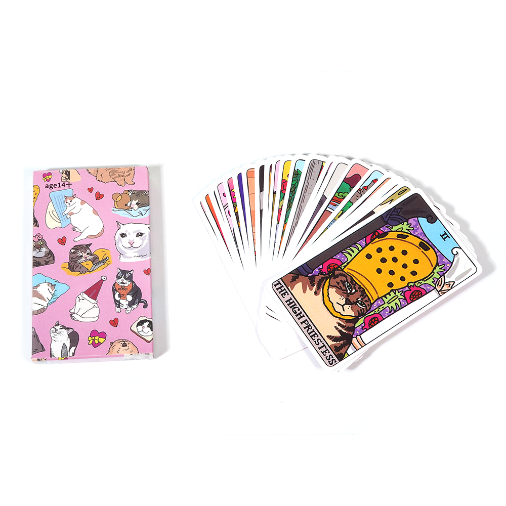 かわいい猫のタロットデッキ,22の主要なアルカナ,家族の集まり,占いボードゲーム,1箱