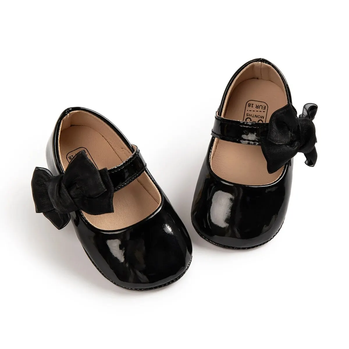 Meckior เด็กทารกรองเท้า PU หนัง Bowknot แบนยางกันลื่น Sole เด็กวัยหัดเดิน First Walkers เจ้าหญิงงานแต่งงานชุดสาวรองเท้า