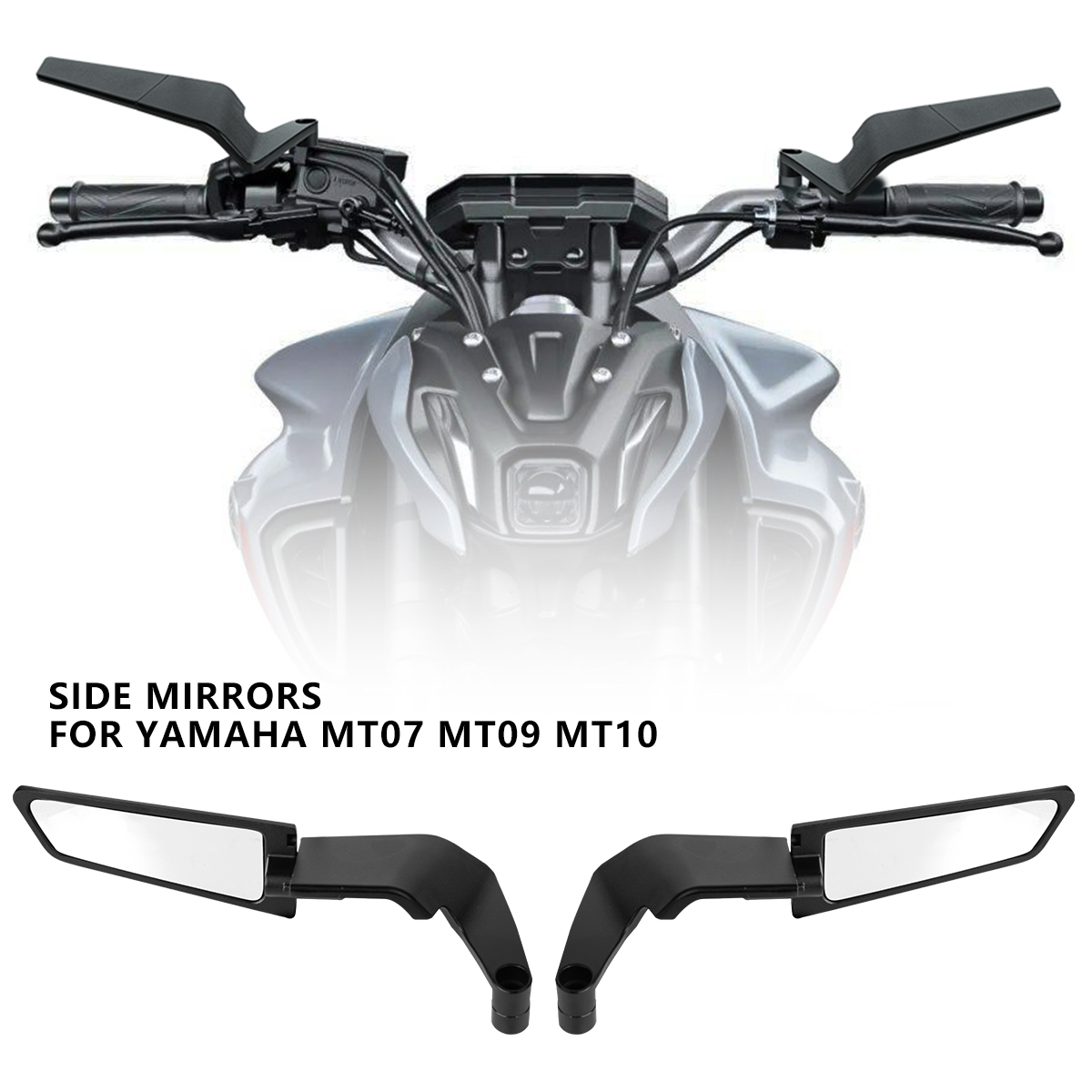 Motocicleta Stealth Winglets Espelhos, Espelho para Girar, Espelhos Ajustáveis para YAMAHA MT 03, 07, 09, R1R3R7, XMAX, KTM, BMW, Acessórios de Motocicleta