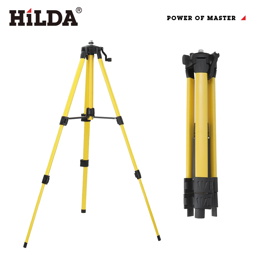 HILDA 1.2M 5/8 Inch Adjustable Height Thick Ferroalloy Tripod Laser Level Stand Base for Self Leveling
