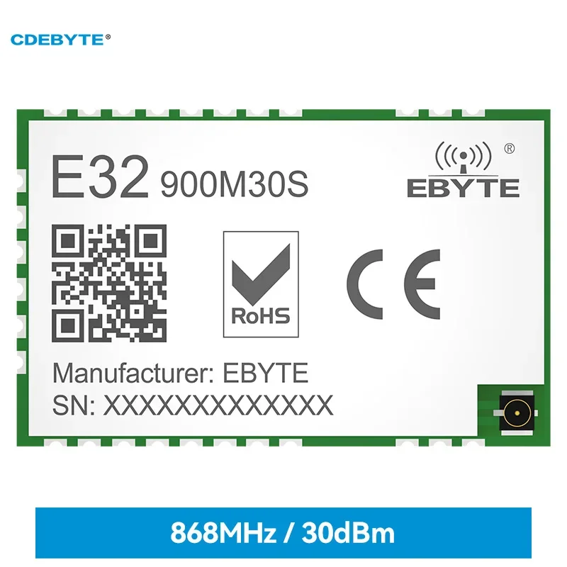 SX1276 LoRa Spread Spectrum Modul ISM 868 MHz 915 MHz E32-900M30S SPI 30 dBm 10 km SMD Stempelloch geringer Stromverbrauch IoT