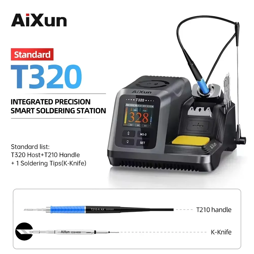 AIXUN-Station de soudage T320, T245 C210, pointe de poignée à souder, pâte à souder chauffante, réparation de téléphone portable, machine à souder, 200W, 2S