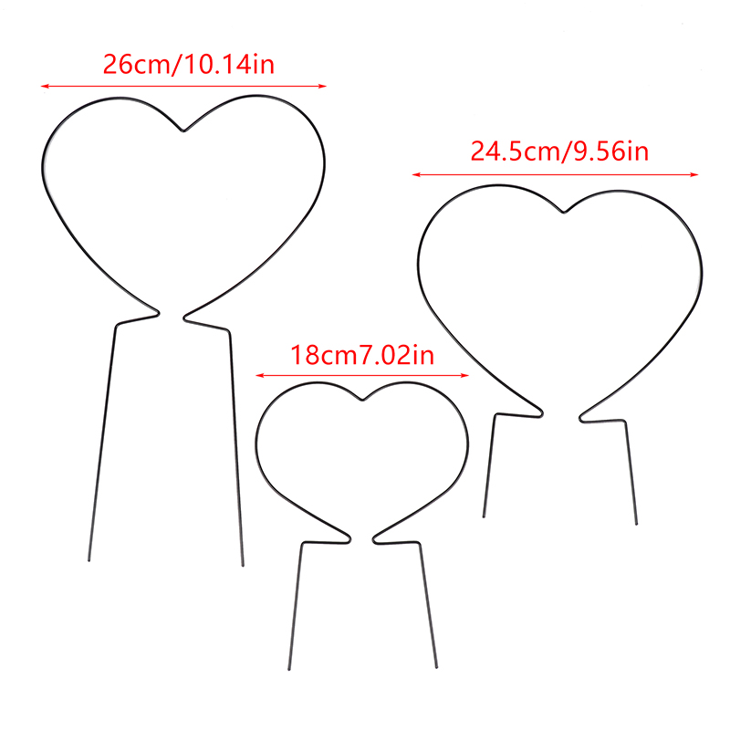 2Pcs Garten Anlage Unterstützung Stake Stehen Runde Reben Klettern Rack Ironheart-Förmigen Blume Anlage Spalier Unterstützung Rahmen Garten decor