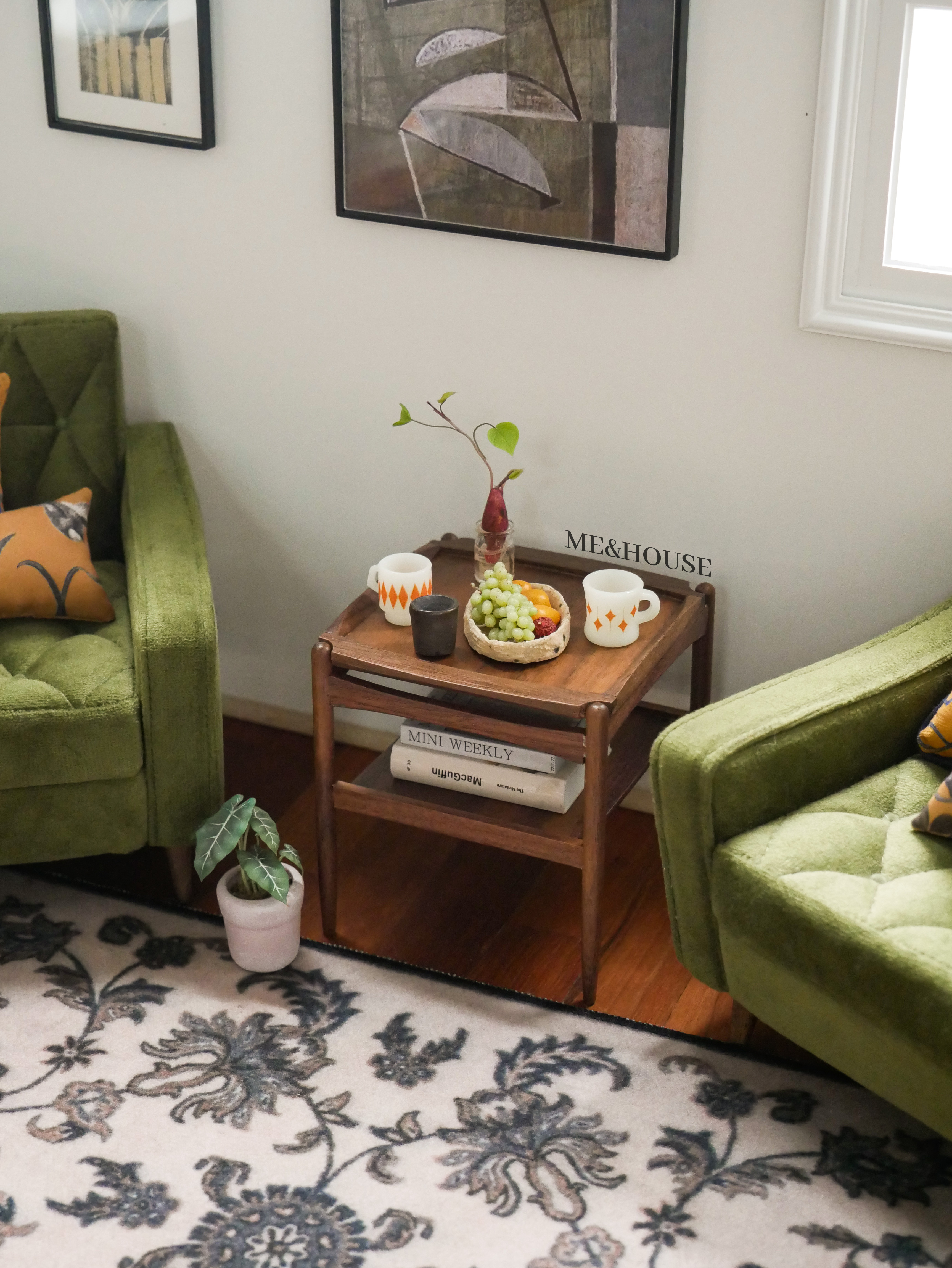 1/6  Dollhouse mini model toy ornaments Living Room Kitchen Accessories  tea table/coffee table