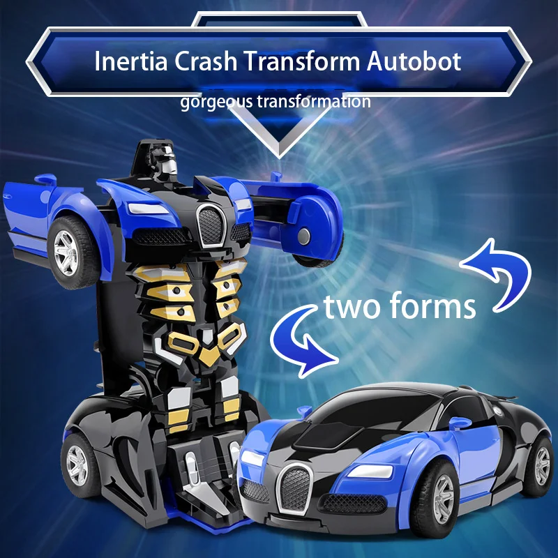 Onekey Robô de deformação automática de colisão, presente para menino, carro de brinquedo de forma dupla, pai, filho, modelo interativo