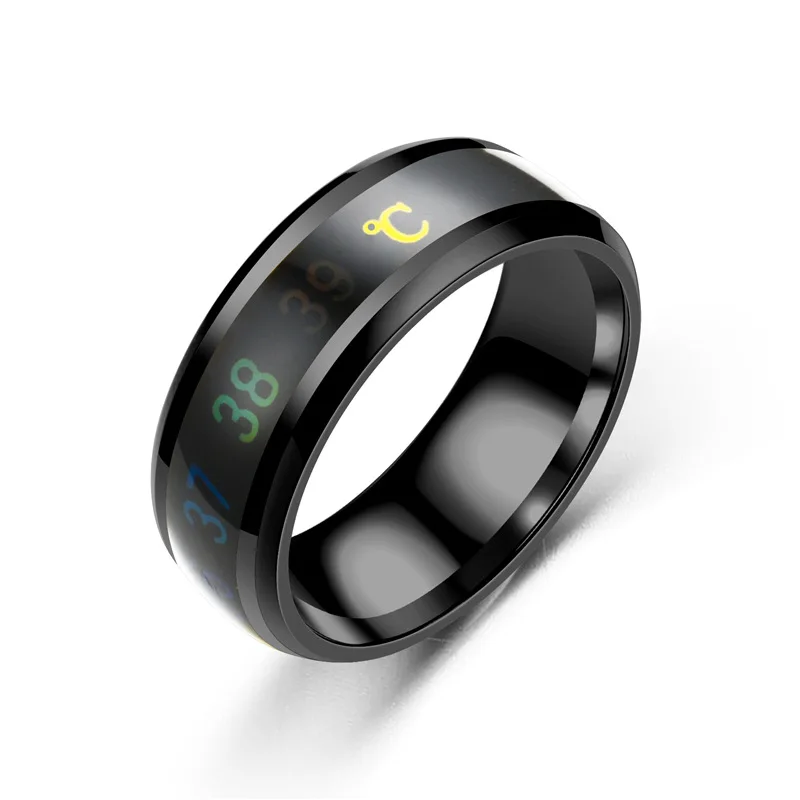 Anello di temperatura Acciaio al titanio Umore Emozione Sensazione Anello sensibile alla temperatura intelligente per donne Uomini Gioielli impermeabili