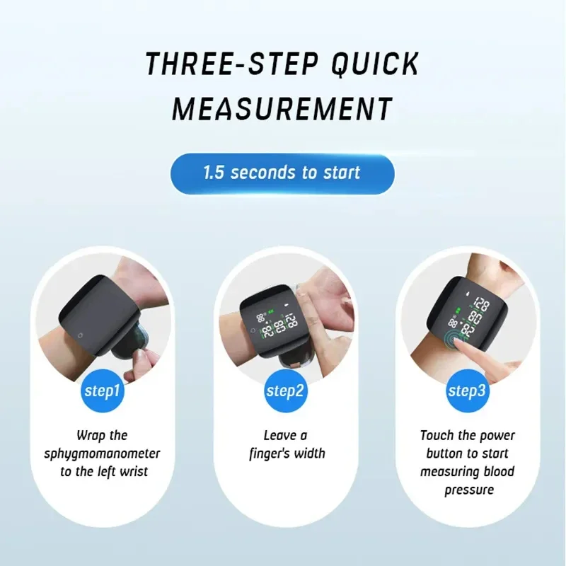 การแพทย์อัตโนมัติ Sphygmomanometer ดิจิตอลแขนข้อมือ BP เครื่องวัดความดันโลหิต Tensiometer Tonometer Heart Rate Pulse Meter