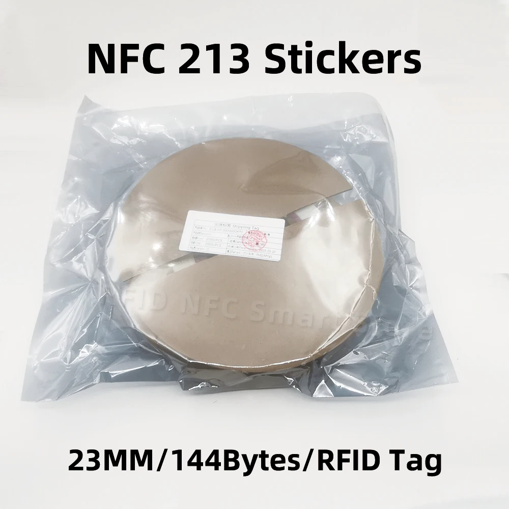 50 STKS/PARTIJ 23mm Witte NFC Stickers Protocol ISO14443A13.56MHz NFC 213 Universele RFID Tags en Alle NFC Telefoons 213 144 Bytes Label