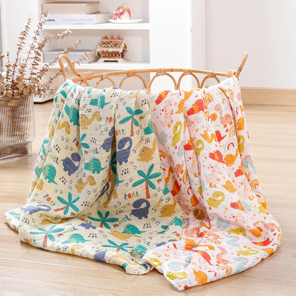 Kangobaby 2 unids/set 70% bambú + 30% algodón suave manta envolvente para bebé mantas de muselina de algodón para bebé colcha de muselina de bambú 100% para recién nacido