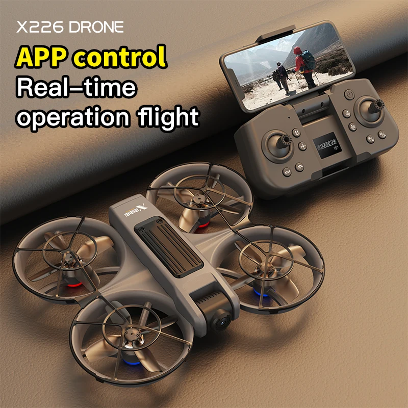 Novo x226 mini drone rc com câmera dupla profissional 8k hd 6 eixos modo sem cabeça 360 voar remoto quadcopter meninos crianças presente drones