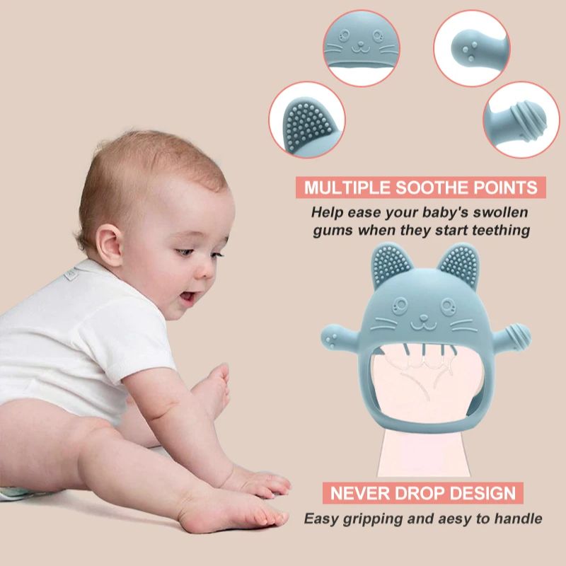 1PC Silikonowe gryzaki dla niemowląt Rękawiczki Zabawka bez BPA Śliczne zabawki w kształcie zwierzątka dla niemowląt Ząbkowanie Zabawki na zęby Pielęgnacja noworodków Przedmioty dla niemowląt