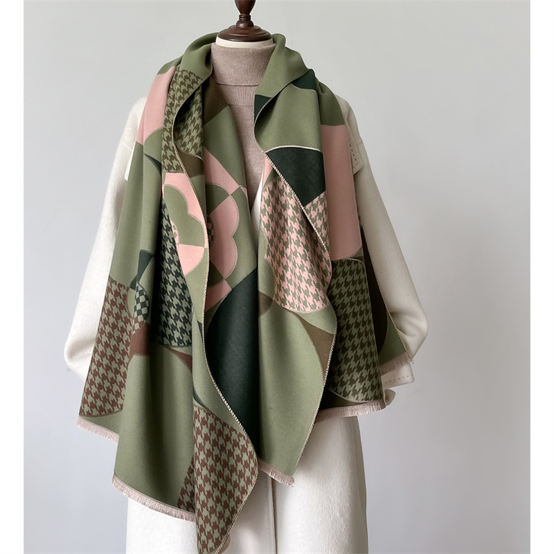 高級冬のスカーフの女性カシミヤ暖かいパシュミナブランドスカーフ女性ショールラップ厚いソフト Bufanda ポンチョスカーフストール 2024