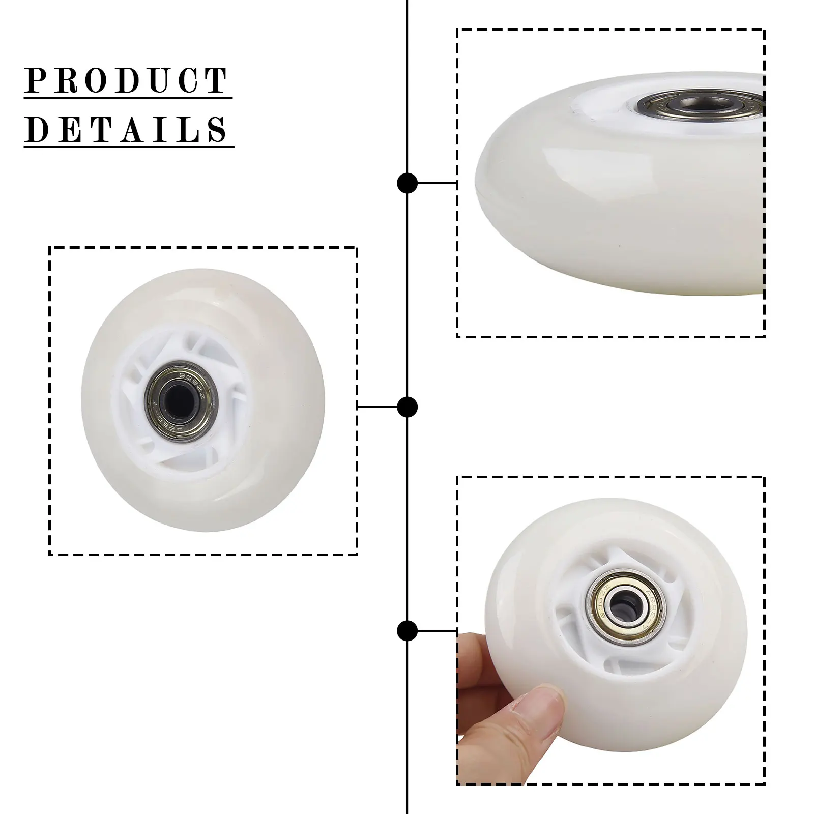 Rodas de skate de hóquei em linha, 64/70/72mm, alta elasticidade com rolamento, rodas de glitter para patins, patins, peças de bagagem