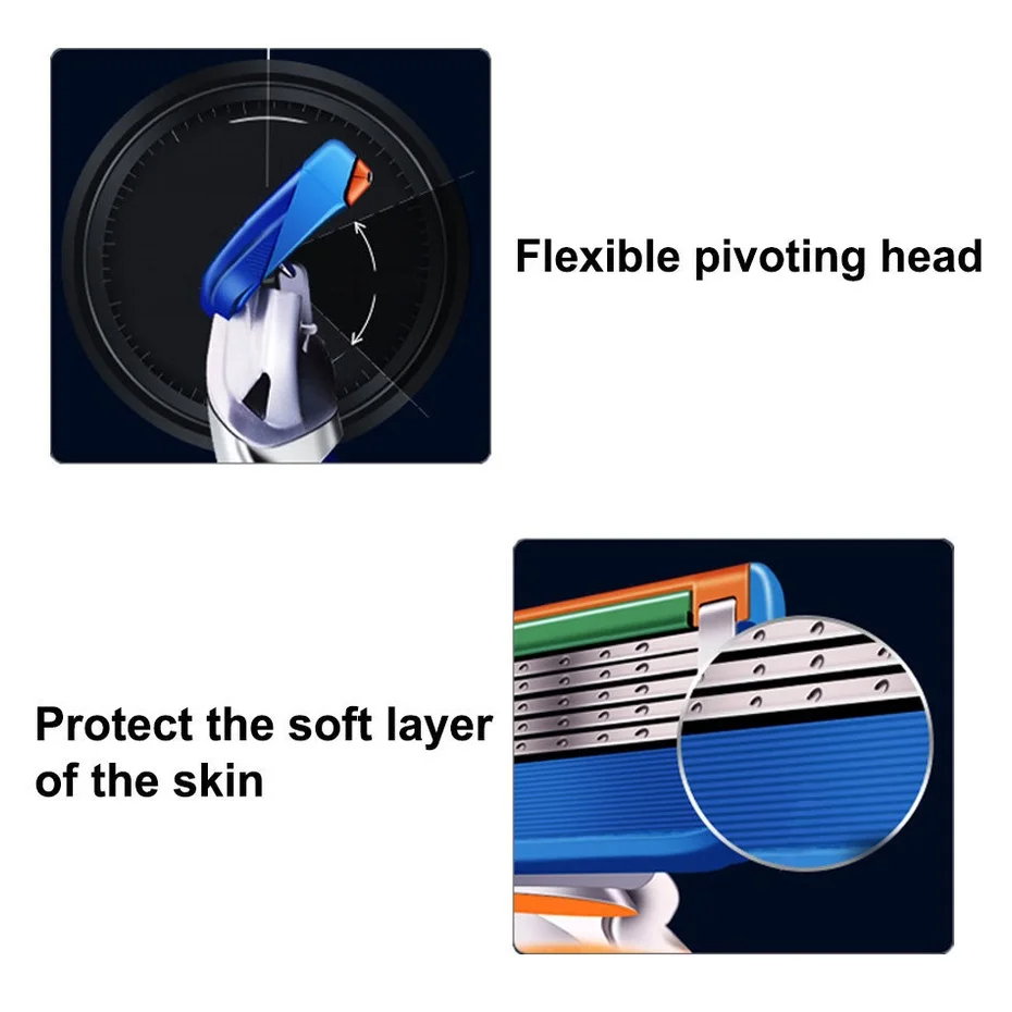 5-layer shaving blade, five manual shaving blade, imported blade, universal replacement blade head, men's cleaning and washing