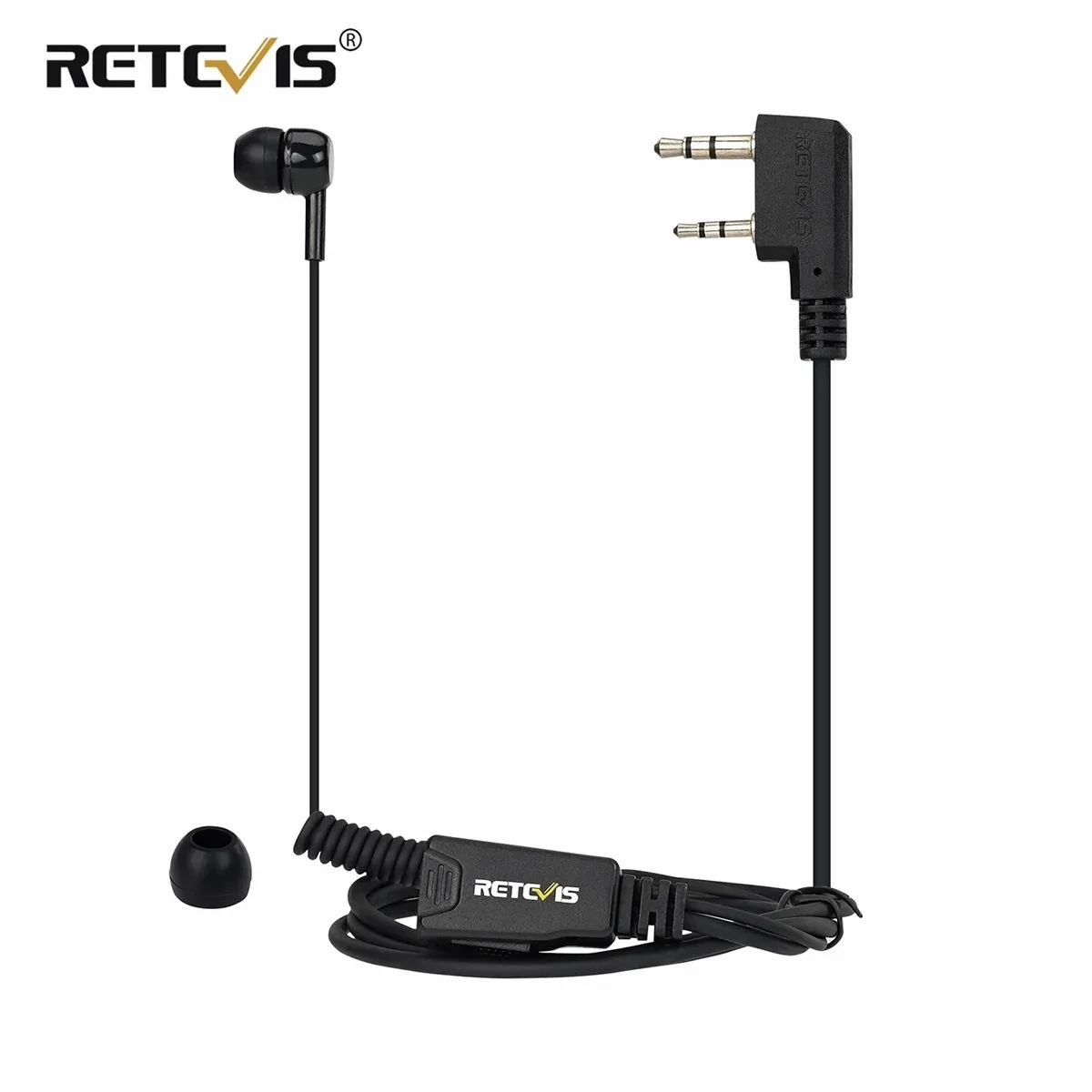 RETEVIS EEK022 In-Ear-Knospen-Ohrhörer-Spiralkabel PTT-Mikrofon für Quansheng UVK5 Baofeng UV5R Walkie Talkie Zubehör für Motorola