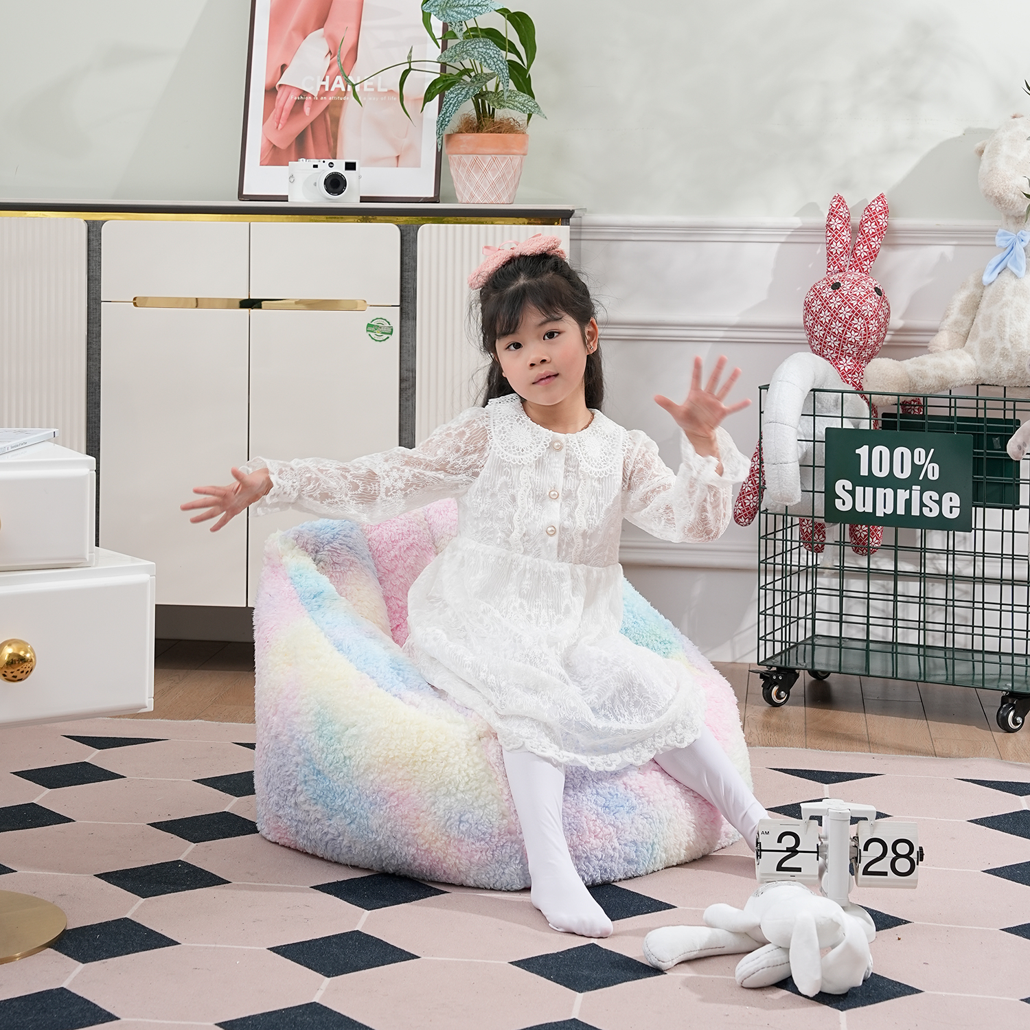 Saco de feijão sofá preguiçoso e infantil Shell sofá capa, cadeira de leitura varanda, infantil Pouf Enfant