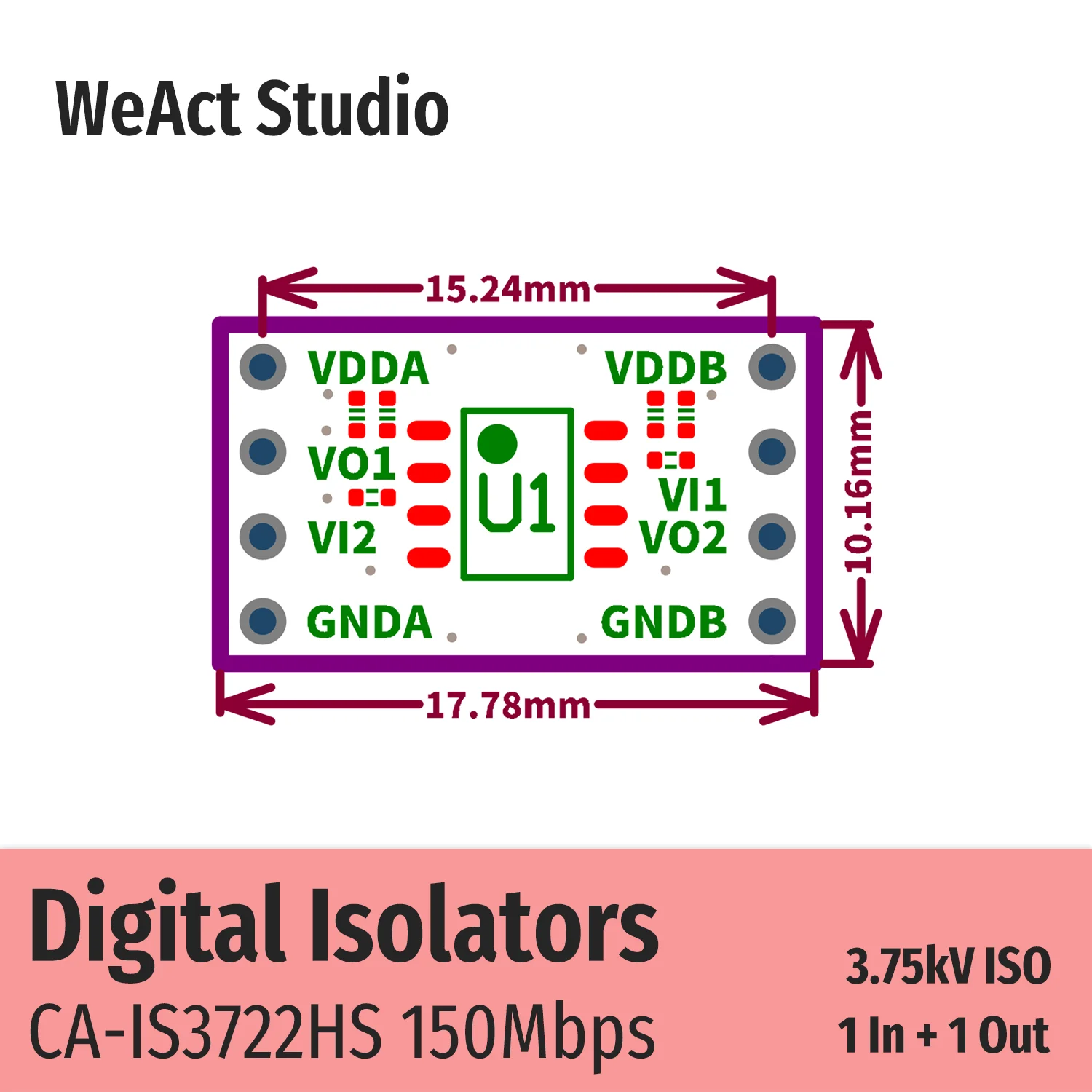 WeAct Digital Isolators High‐Speed Dual‐Channel Module