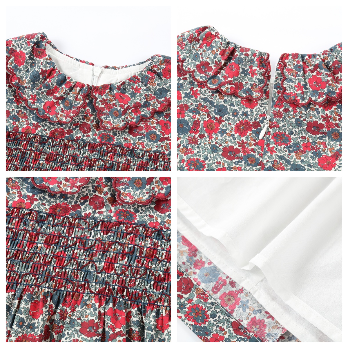 AP Ruby Floral Collection AW25, vestido ahumado, conjunto de ropa para bebé, conjunto de ropa para niña, trajes a juego para la familia, ropa dulce de algodón
