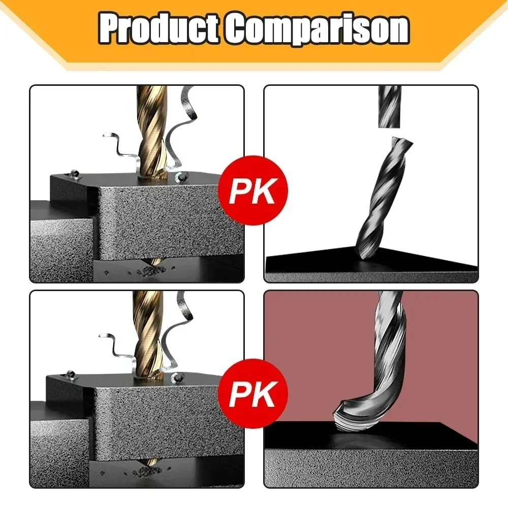 50Pcs High Speed Steel Drill Bits Set Titanium Coated Drill Bits Tools High Quality 1/1.5/2/2.5/3mm Twist Drill Bits