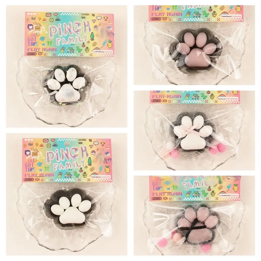 Cat PAW Mochi Taba Squishy Fidget ของเล่น Antistress สีดําแมวเท้าช้า Rebound Pinch Decompression บีบของเล่นความเครียดบรรเทาของเล่น