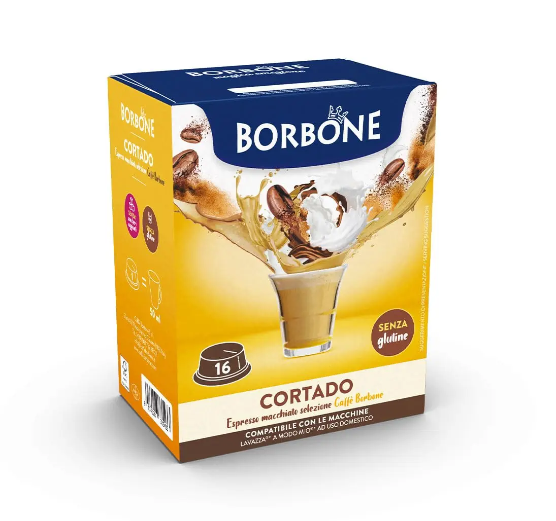 Café Borbone Cortado - 16 capsules-Compatible avec les machines domestiques Lavazza ® * Ma chemin ® *