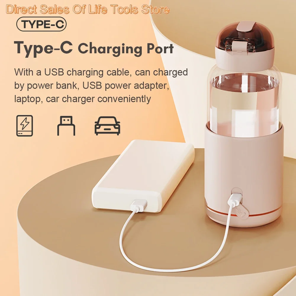 Aquecedor de garrafa portátil para leite do bebê carga usb com temperatura ajustável & display ao ar livre sem fio elétrico aquecedor de água do bebê