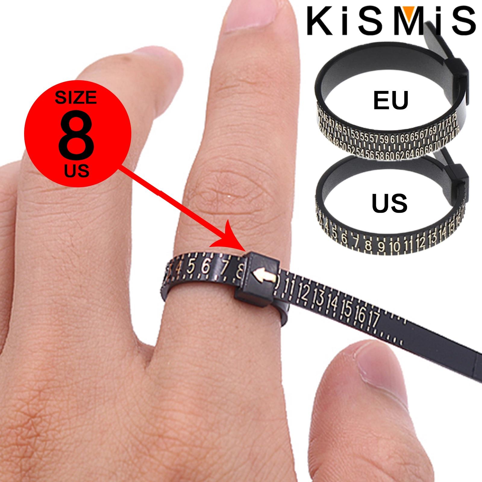 KISMIS 1PC สีขาว/สีดํา US/EU ขนาดงานแต่งงานแหวน Sizer วัดของแท้เครื่องทดสอบ Finger Gauge เครื่องประดับอุปกรณ์เสริมเครื่องมือ