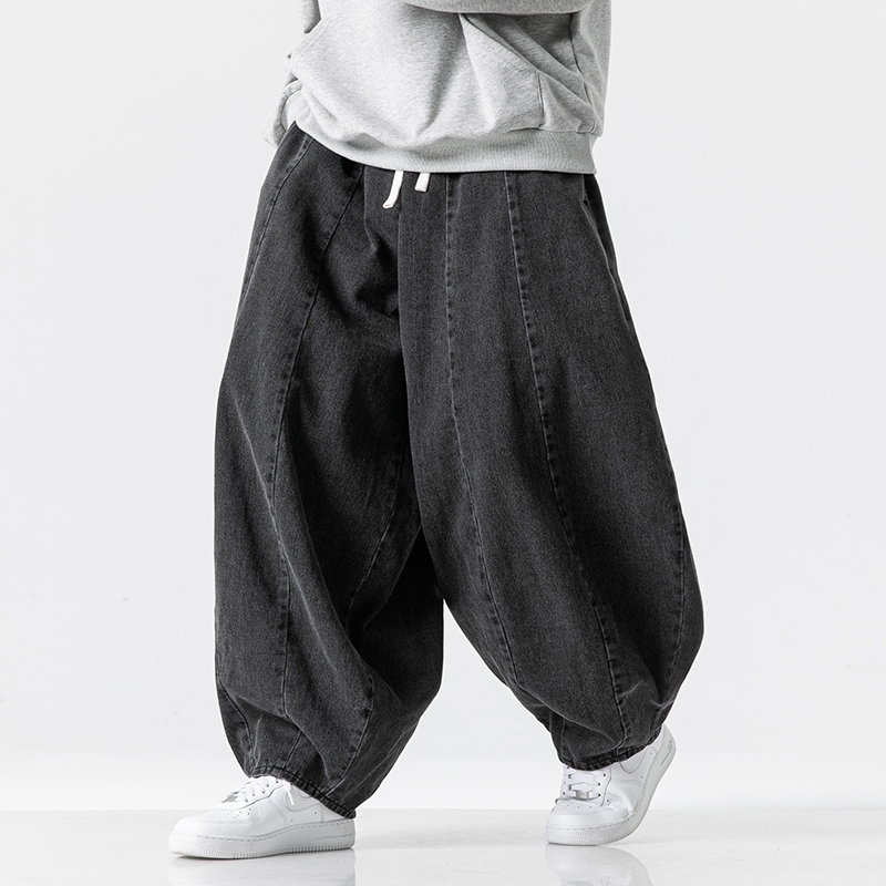 Harajuku Männer Breite bein Jeans Übergroßen Mode Lose Cargo Jean Hosen Männlichen High Street Baggy Denim Hosen Hip Hop streetwear