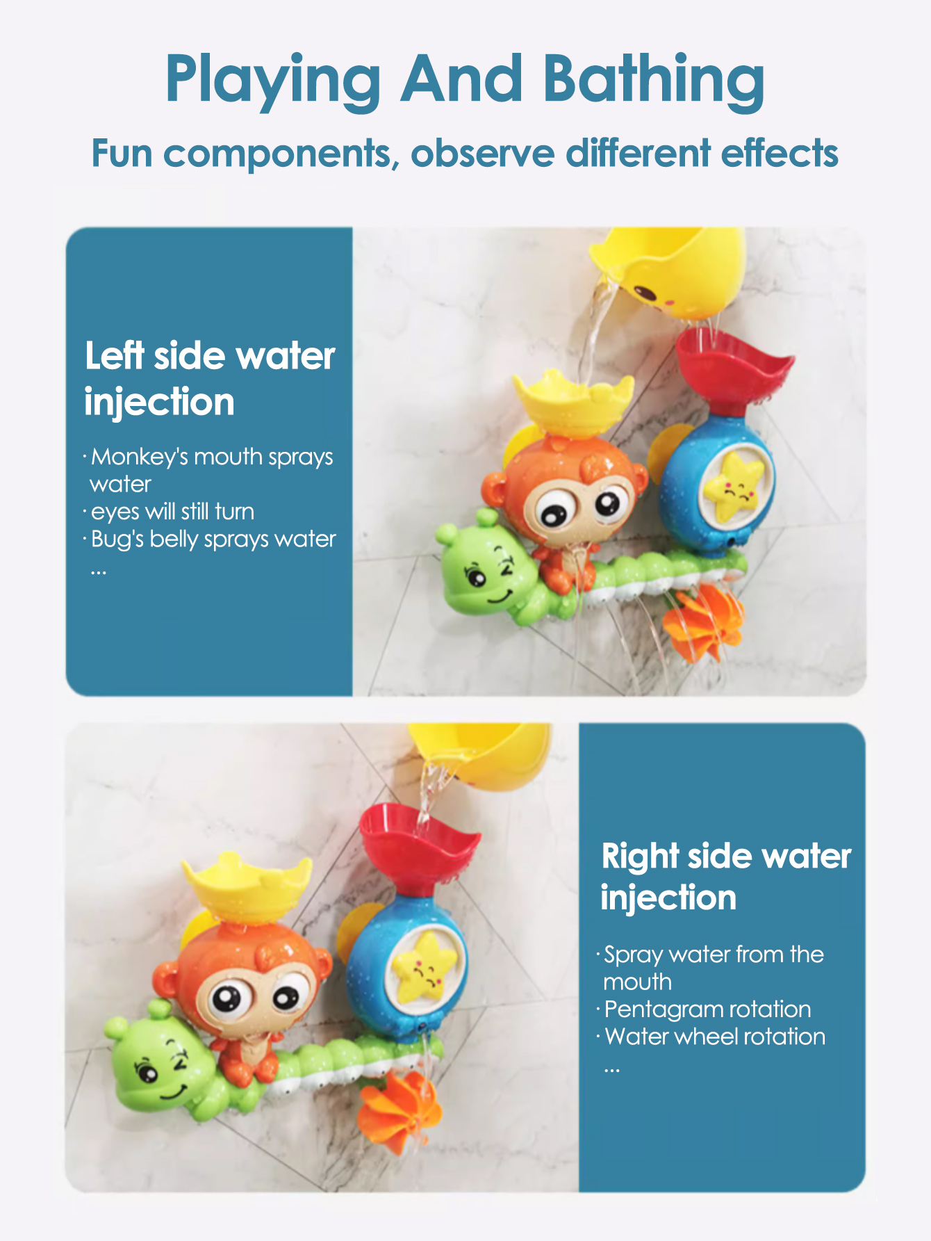 Baby Cartoon Monkey Classic Shower Bath Toy Animal Sprinkle Bathroom Swimming Bathing Shower Educational Toys For Kid Gift