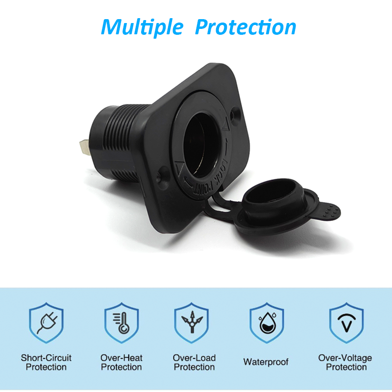 シガーライターソケット防水 12V 電源プラグコンセントレセプタクル車マリンオートバイ ATV RV ソケット電源コンセント