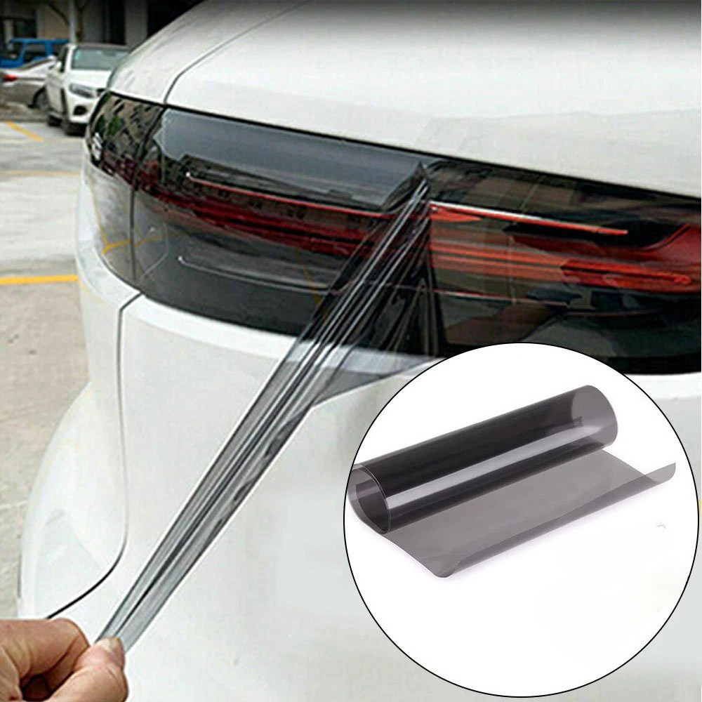 Прозрачная светло-черная дымчатая пленка из ПВХ, оттенок 30x200 см, обертка для фар, задний фонарь, пленка, наклейка из фольги, бронированная пленка для автомобилей