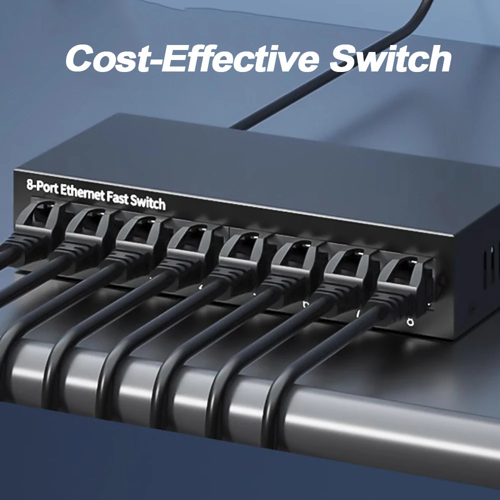 EU PLUG 5/8 Poort 10/100 Mbps Netwerk Switches Mini Ethernet Snelle Netwerk Switch Splitter Voor Home Office