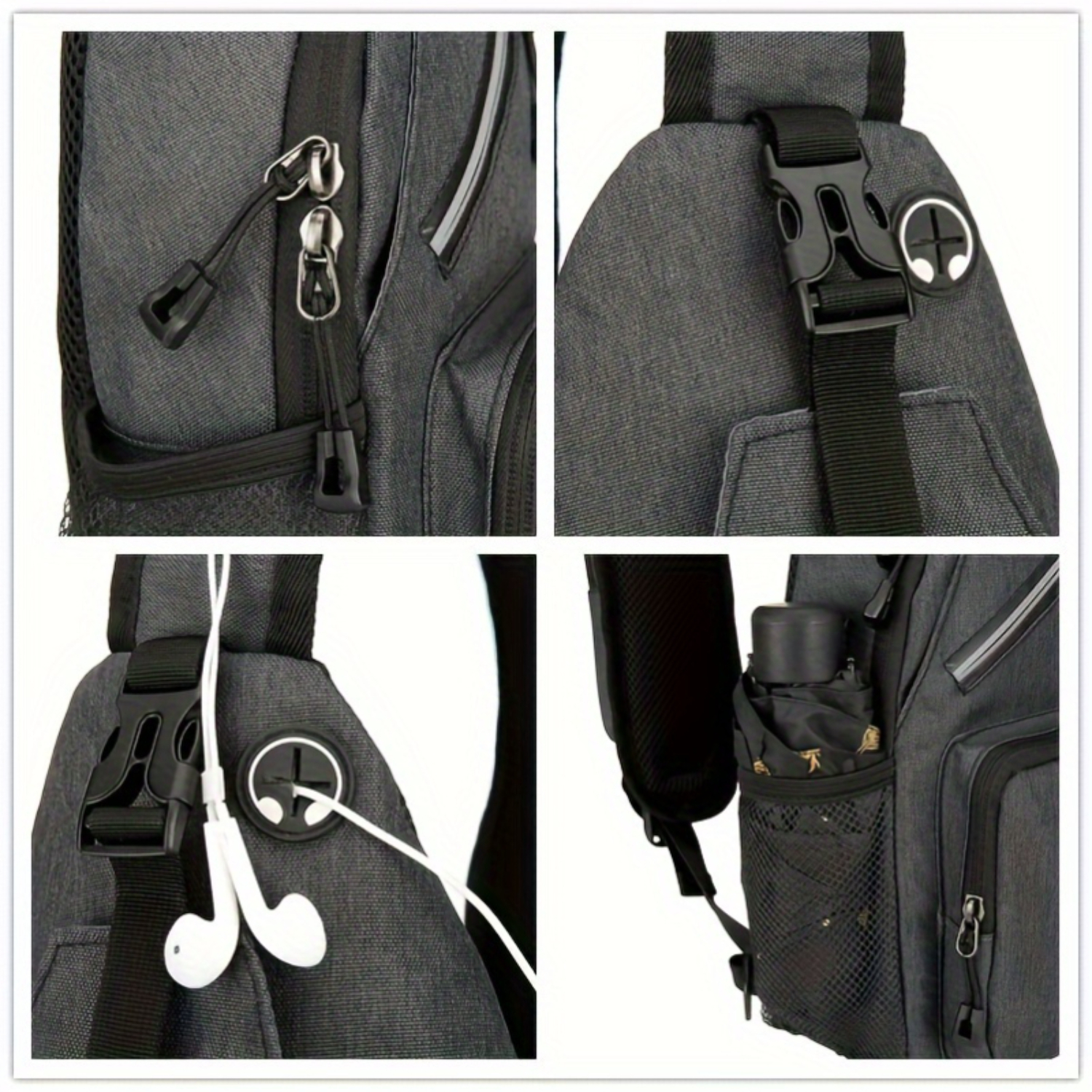 Lightweight Crossbody Sling Backpack for Women Men - Large Shoulder Bag for Hiking Traveling