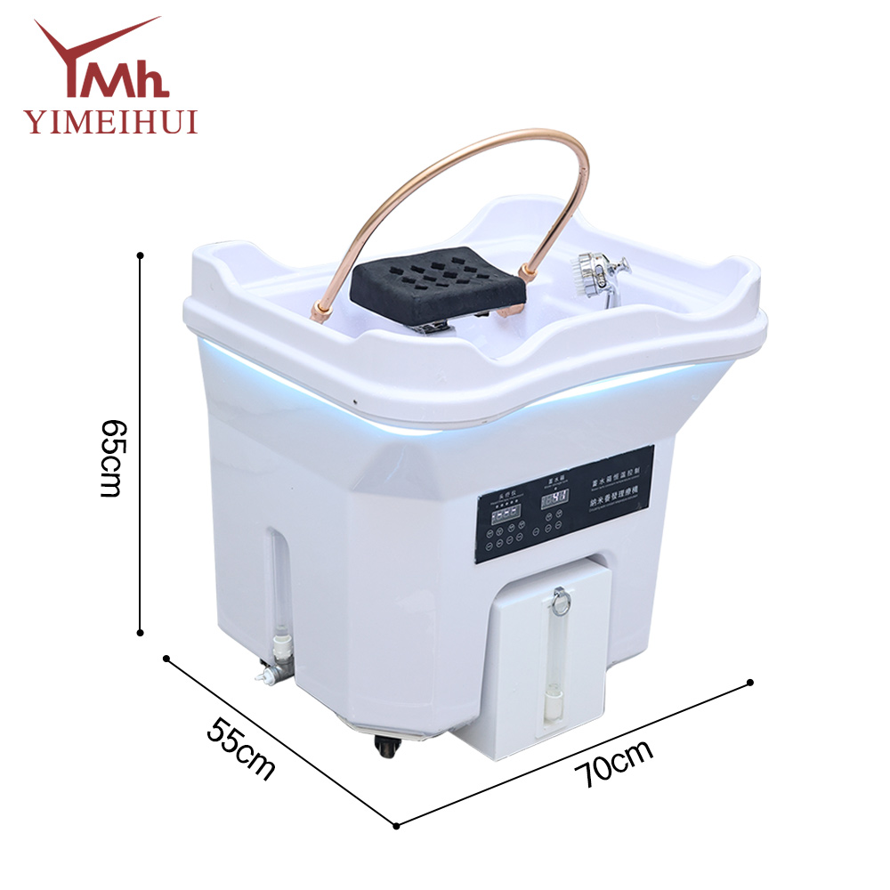 Portable Acrylic Shampoo Bowl Spa Fumigation Hair Wash Basin with Waterfall Head Circulation