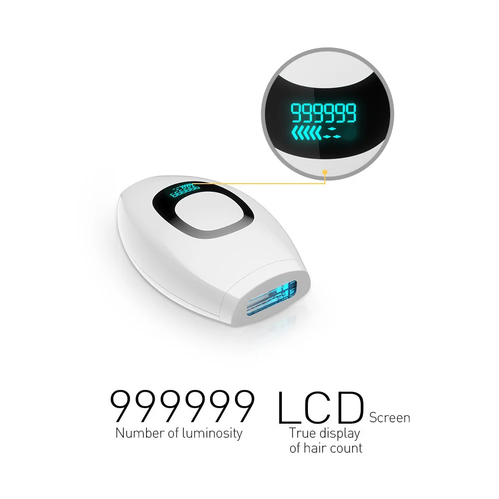 フェイシャルケア用IPL脱毛器999,999,痛みのないレーザー脱毛,プロのレーザー脱毛,LCDデバイス