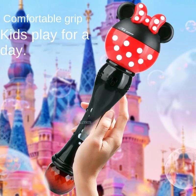 Mickey การ์ตูนใหม่ Bubble Machine เด็กชายและเด็กหญิง Magic Stick ของเล่นใหม่ Mickey Mouse Minnie ไฟฟ้าสบู่ Bubbles ของขวัญเด็ก