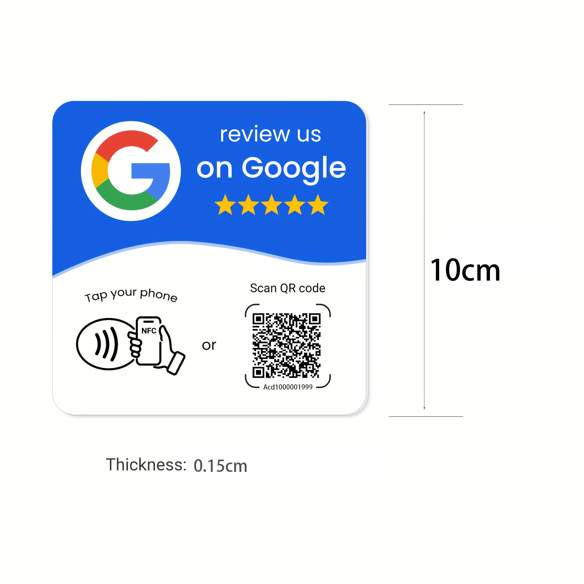 NFC 215 carré programmable pour carte d'examen Google Table de Station NFC 13.56Mhz code QR carte debout modifiable