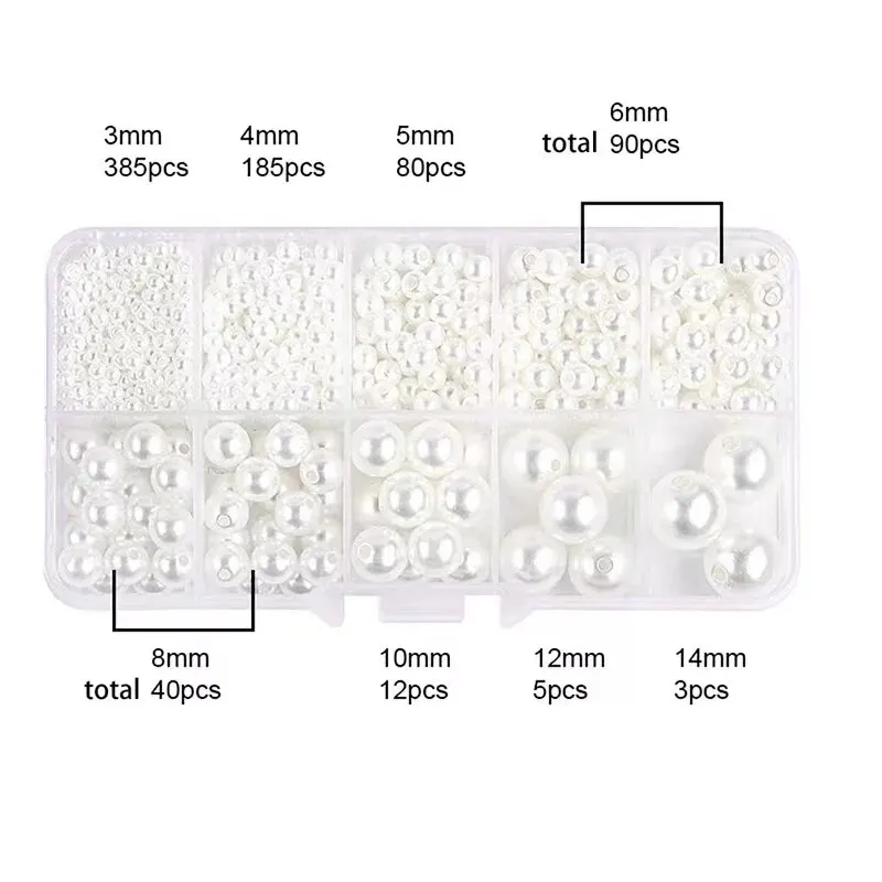 Faux Perlen Perlen ABS Lose Runde Perlen CCB Perlen Schmuck Handwerk Machen Weiß Beige DIY Kleidung Perlen Liefert Nähzubehör