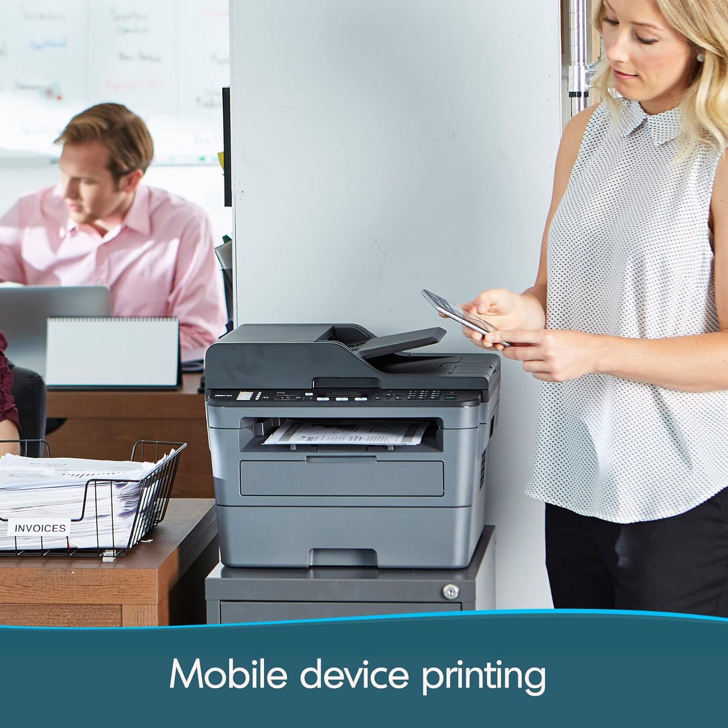 MFC-L2820DW Wireless Compact Monochrome All-in-One Laser Printer with Copy, Scan and Fax, Duplex, Black & White