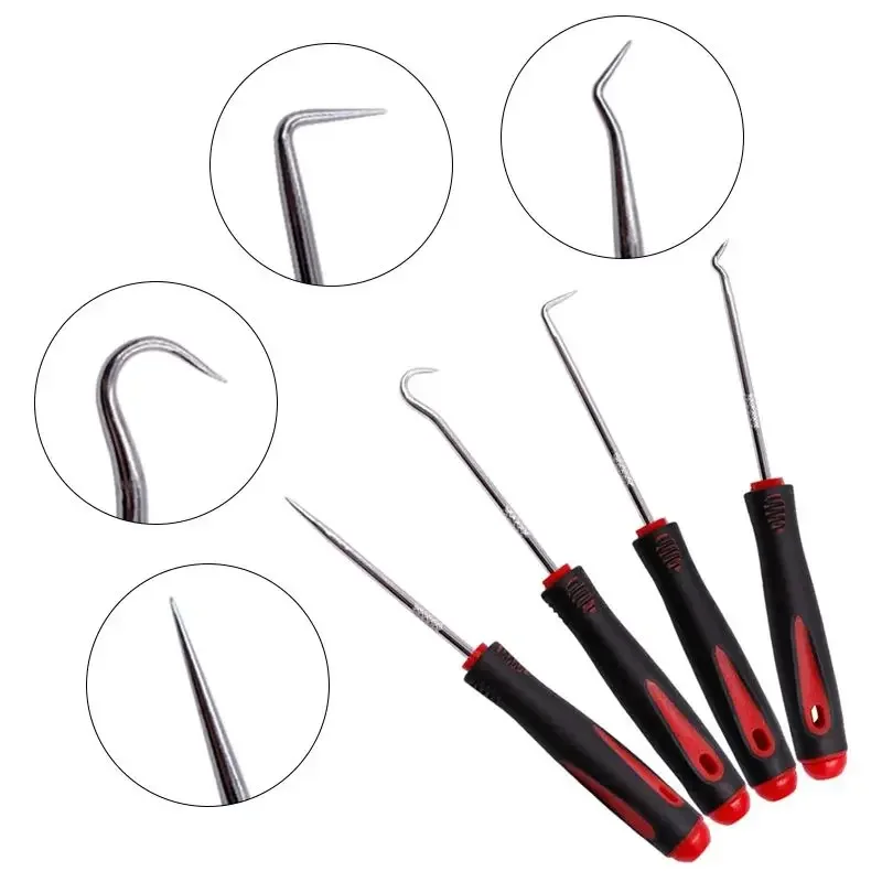 4 stücke Pick und Haken Set Auto Auto Öl Dichtung/O-Ring Dichtung Dichtung Pick Haken Puller Remover Reifen stein Reinigung Auto Wartung Werkzeuge