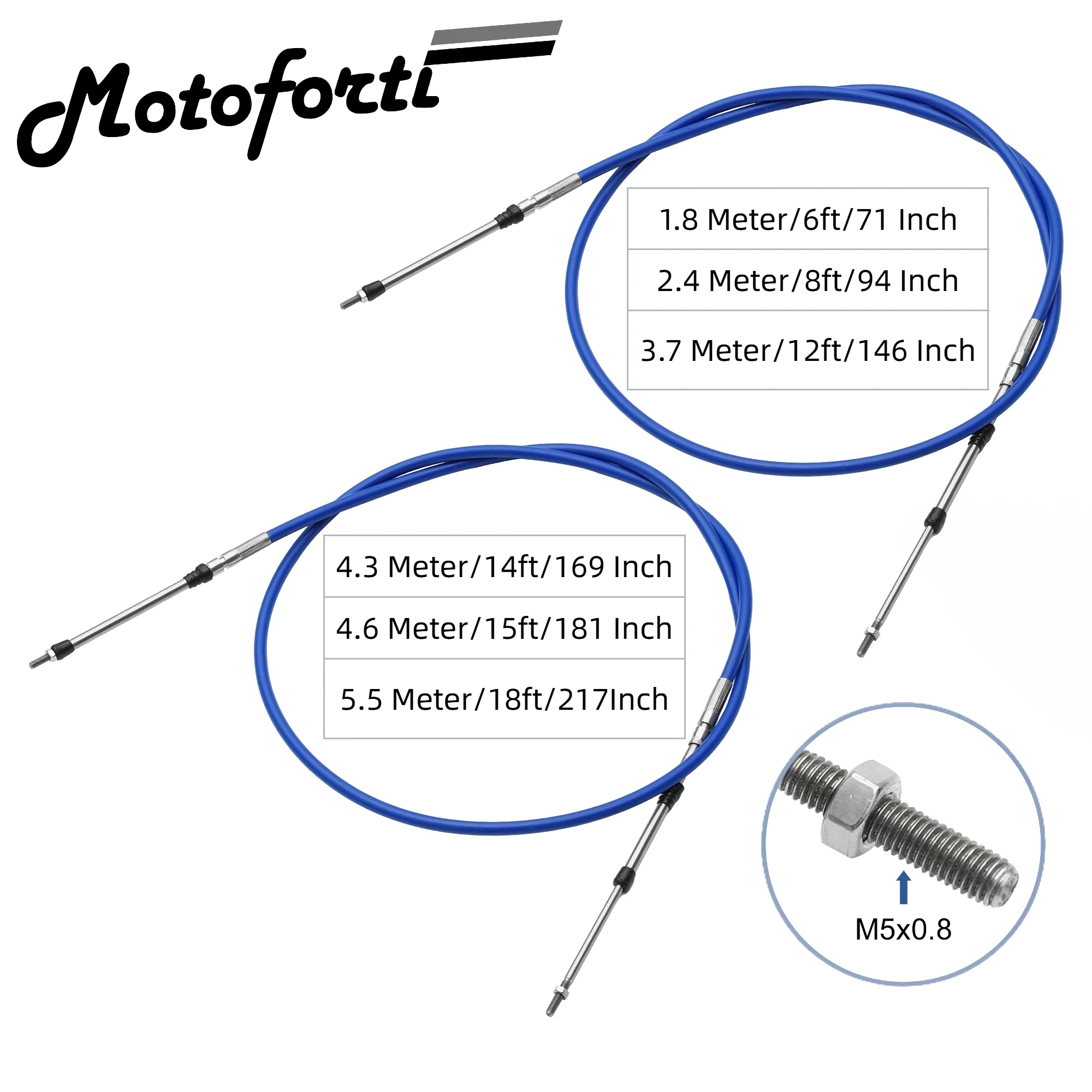 71 94 146 169 181 217 Zoll Marine Drosselklappen-Fernbedienungskastkabel für Außenbordmotor, Bootsmotor, Lenksystem, Blau