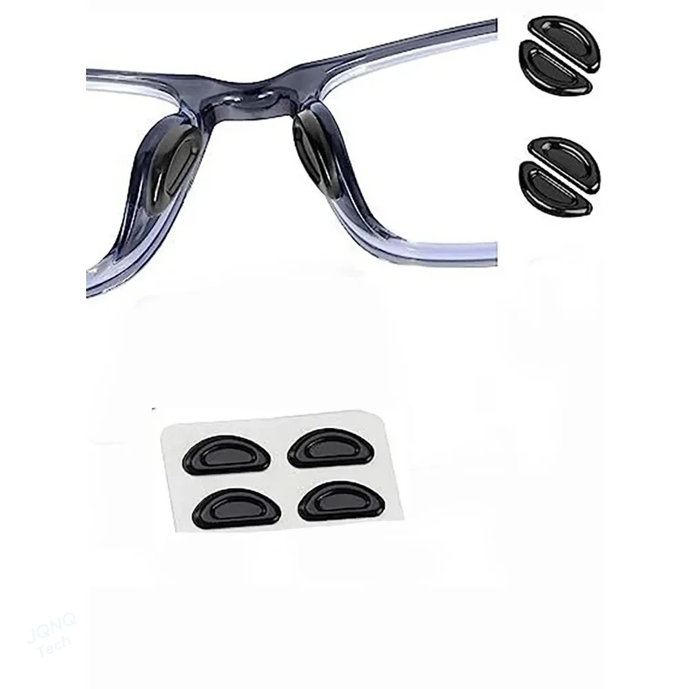 5 Paar rutschfeste Nasenpads für Brillen, weiche Silikon-Klebstoff-Nasenpads für Brillen mit Kunststoffrahmen, Sonnenbrillen (schwarz/weiß)