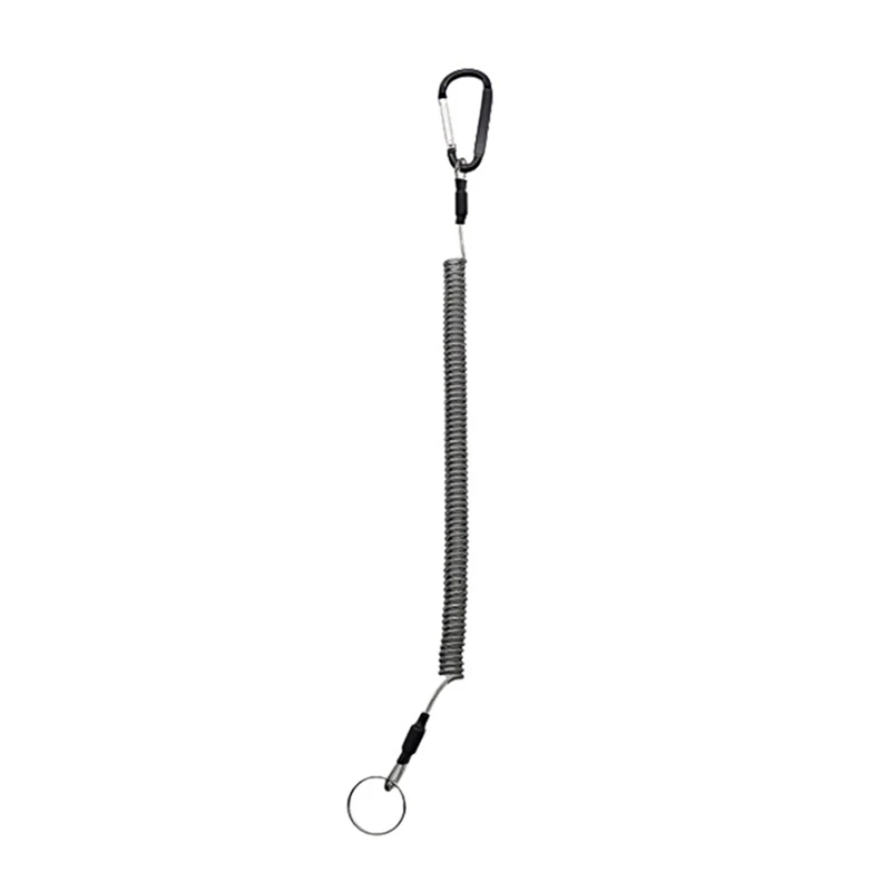 Cuerda Flexible para pesca, escalada, Camping, con mosquetón en forma de D, llavero útil para exteriores, colgantes, cuerda retráctil, cordón seguro